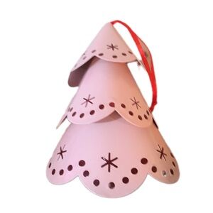 Pink Metal Christmas Tree Ornament